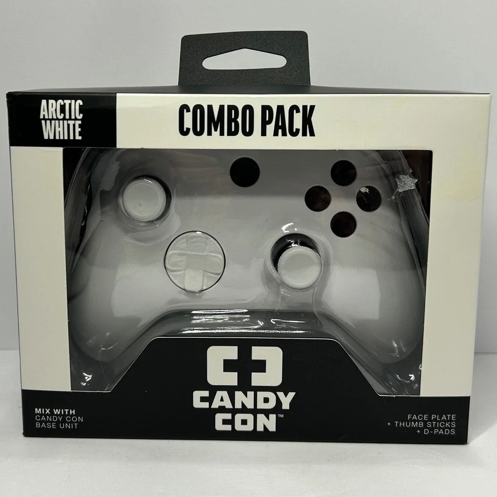 Candy Con Arctic White Combo Pack Face Plate Thumb Sticks D-Pads New Switch & PC